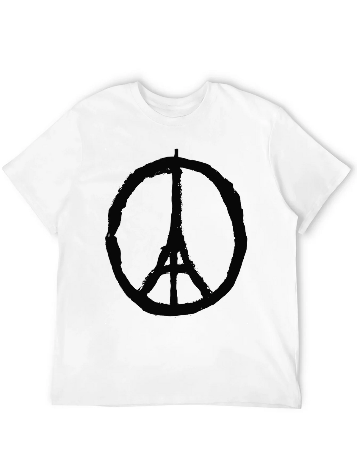 Eiffel Tower Peace Sign Graphic Black T-Shirt product image 11