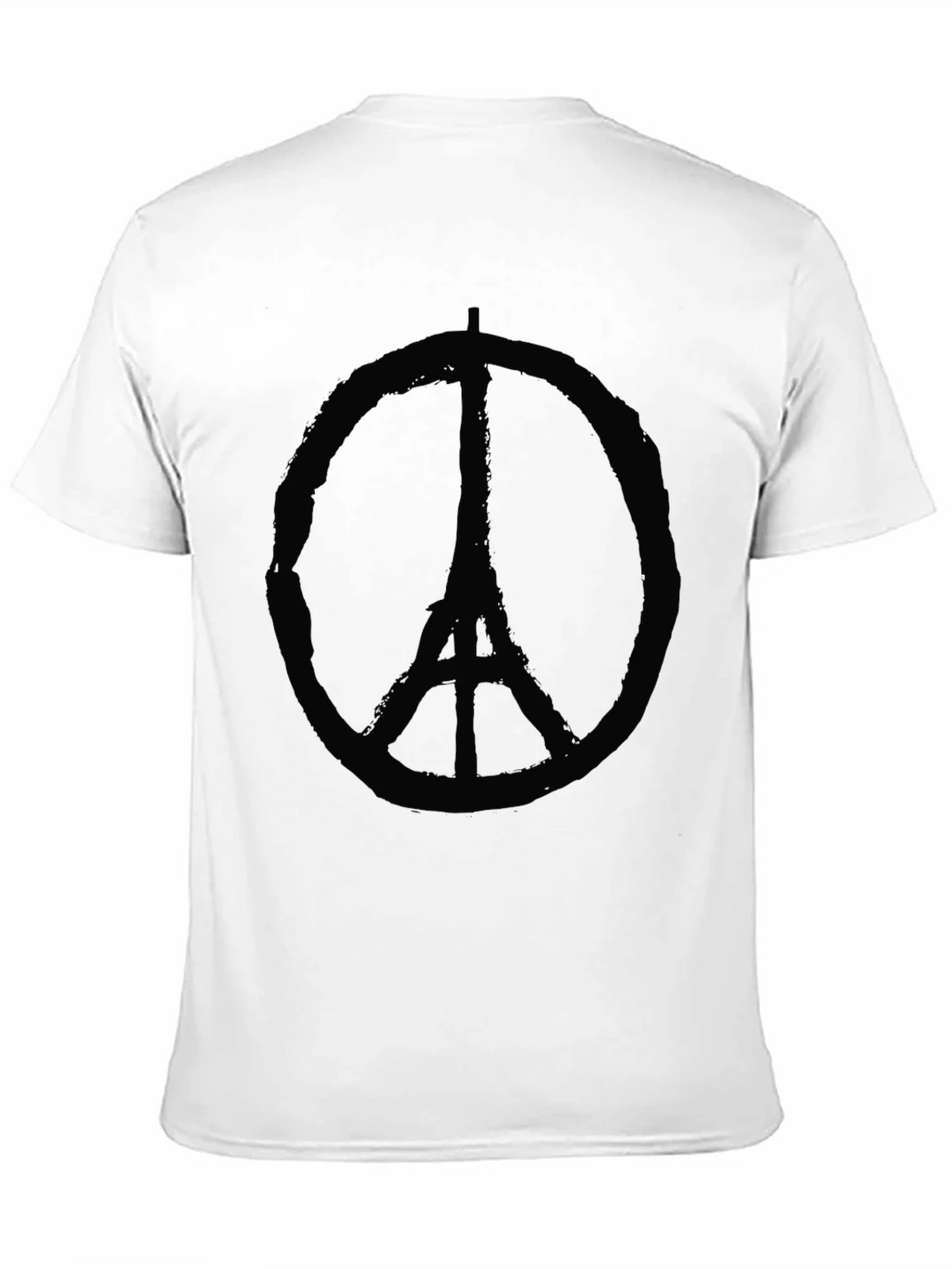 Eiffel Tower Peace Sign Graphic Black T-Shirt product image 10