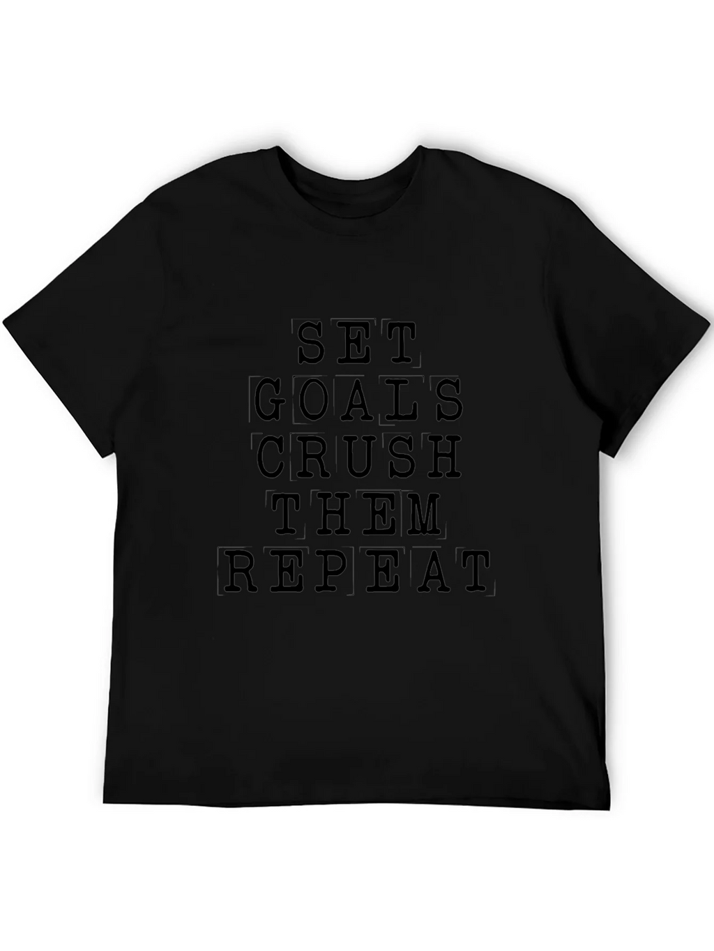 Motivational Set Goals Crush Them Repeat Black T-Shirt product image 5