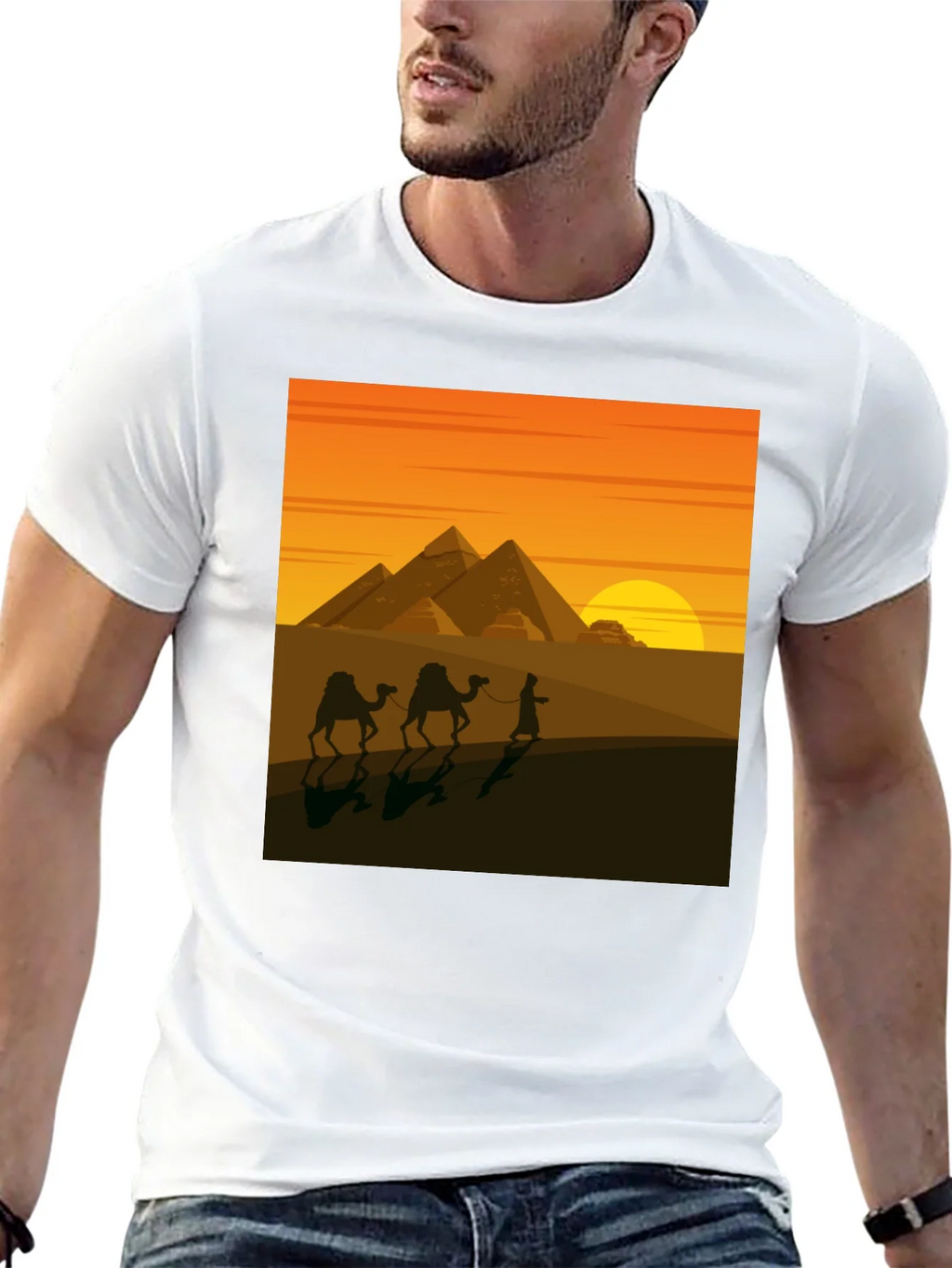 Egypt Pyramids Graphic T-Shirt - Desert Caravan Tee product image 12