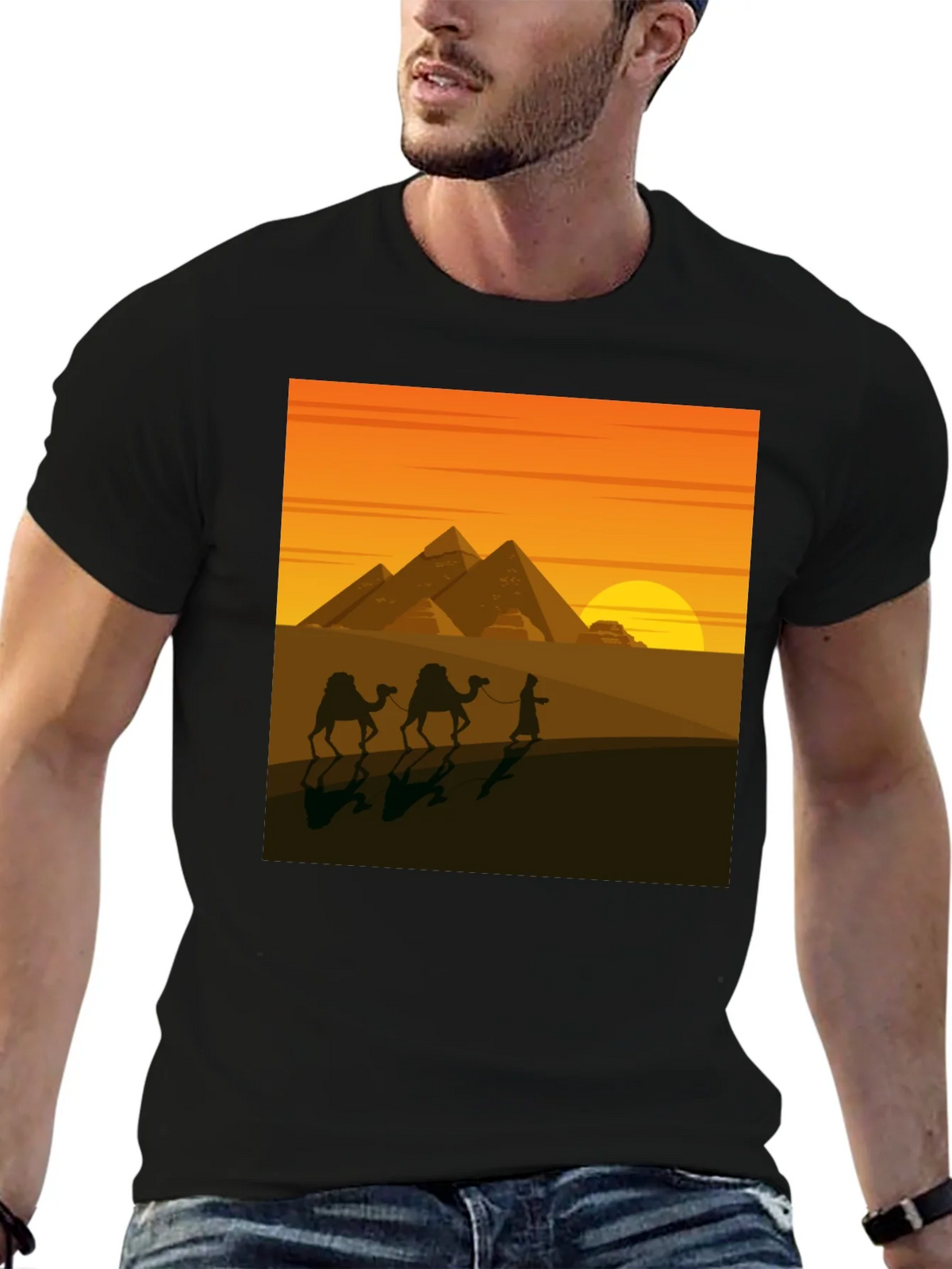 Egypt Pyramids Graphic T-Shirt - Desert Caravan Tee product image 6