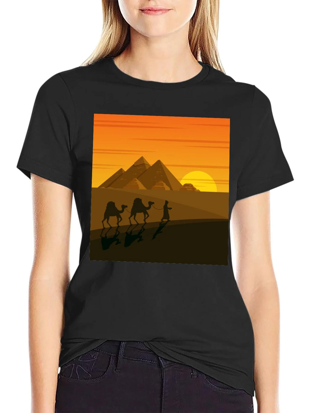 Egypt Pyramids Graphic T-Shirt - Desert Caravan Tee product image 2