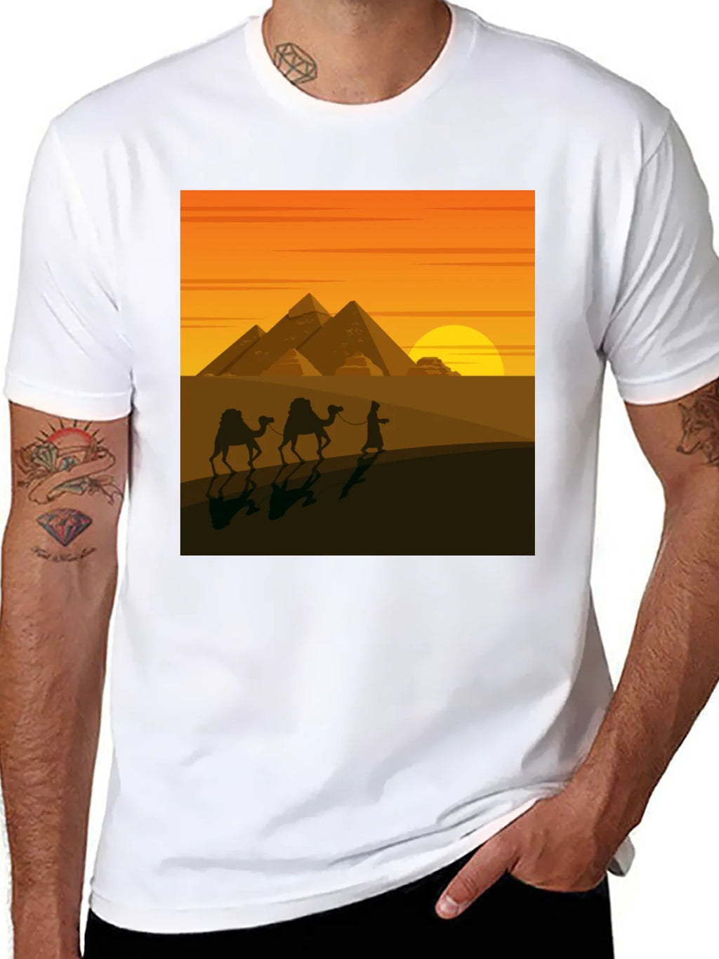 Egypt Pyramids Graphic T-Shirt - Desert Caravan Tee product image 7