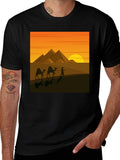 Egypt Pyramids Graphic T-Shirt - Desert Caravan Tee product image 1