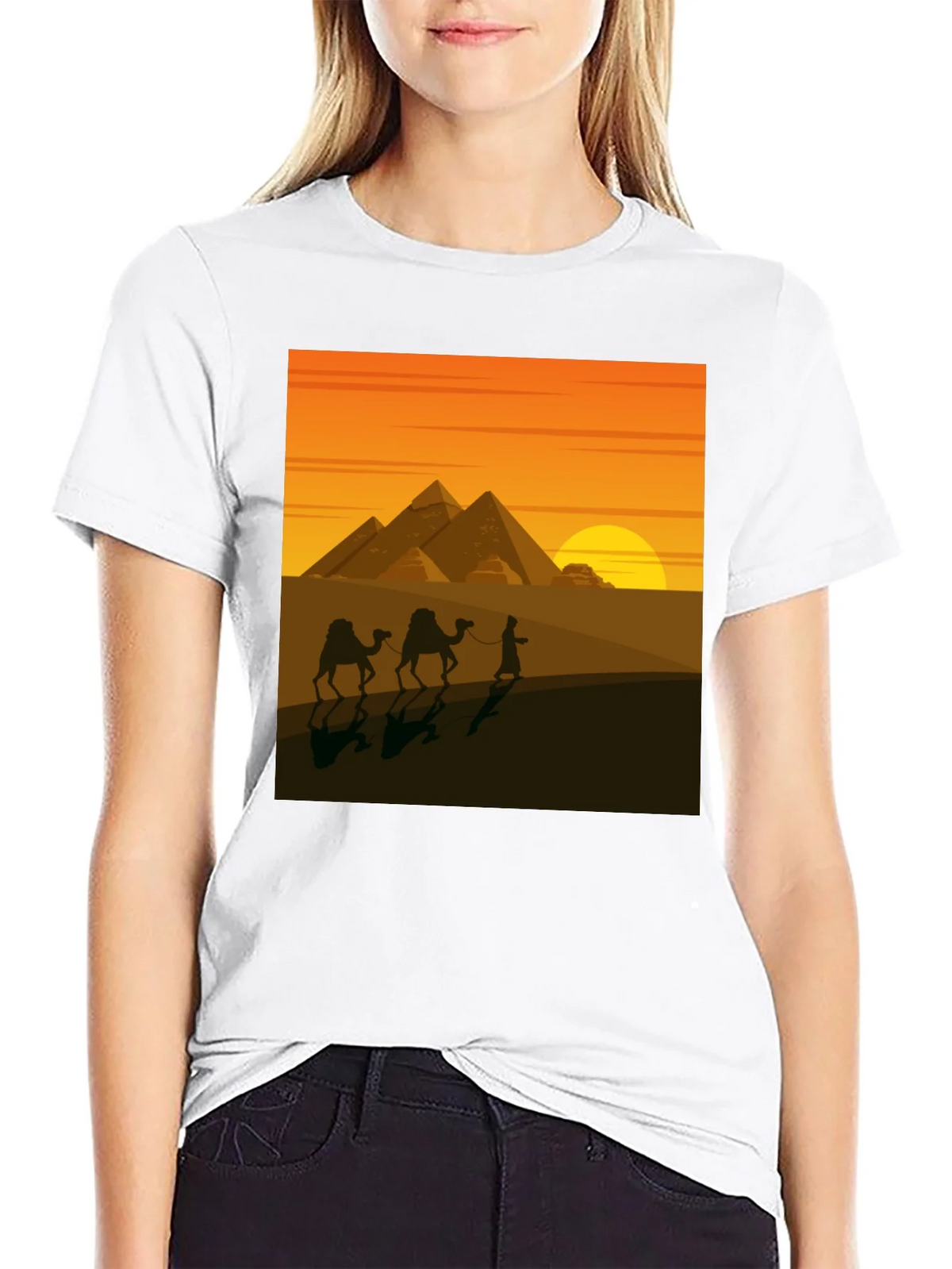 Egypt Pyramids Graphic T-Shirt - Desert Caravan Tee product image 8