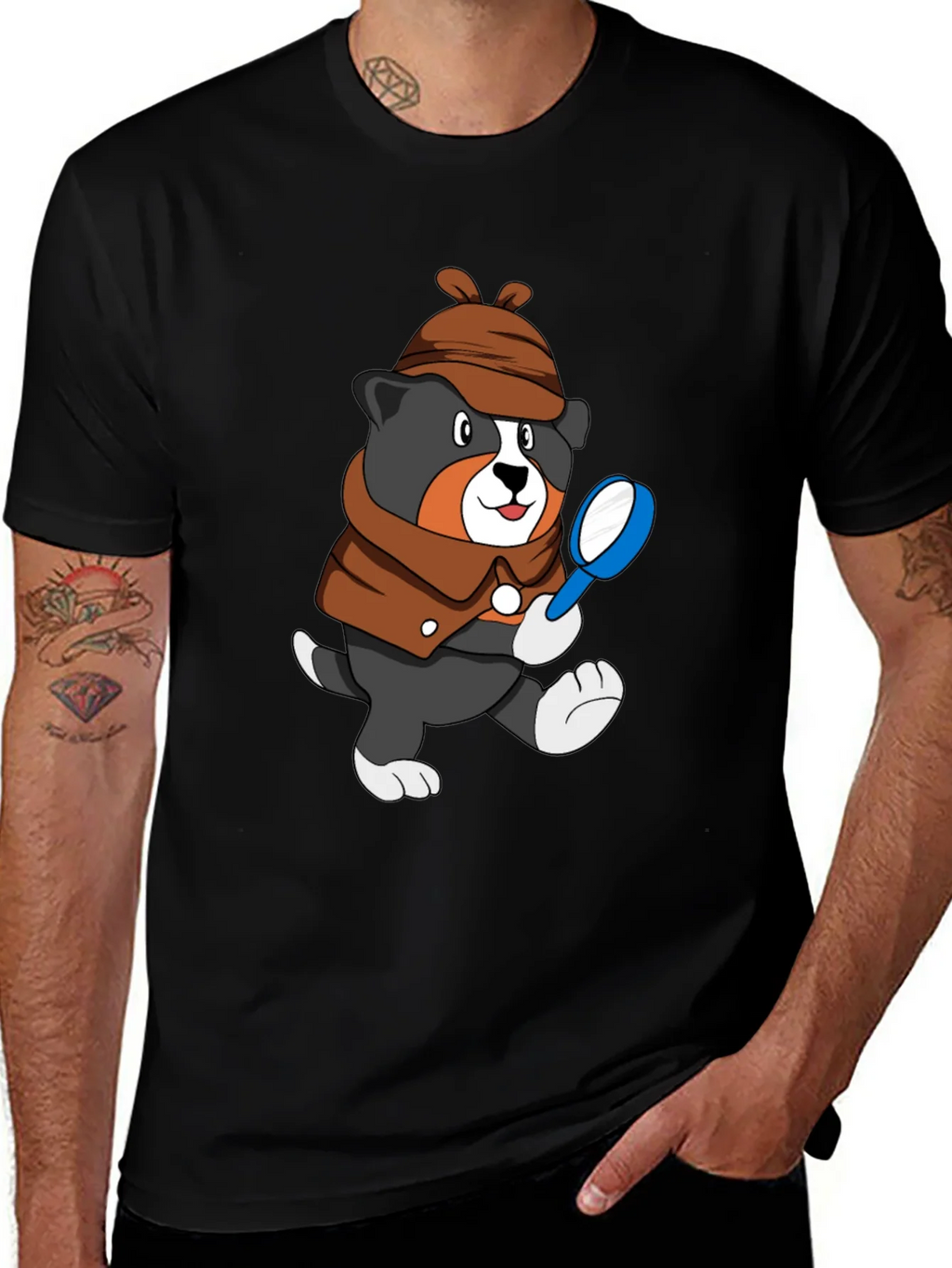 Detective Dog T-Shirt - Cartoon Puppy Sleuth Tee product image 1