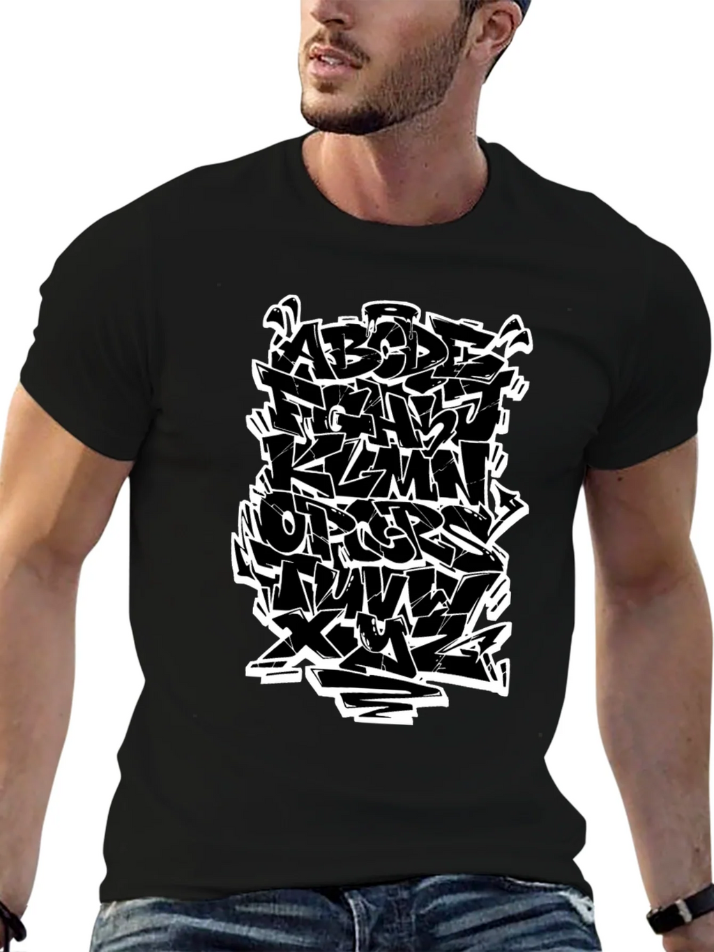 Graffiti Alphabet Black T-Shirt - Urban Style product image 3