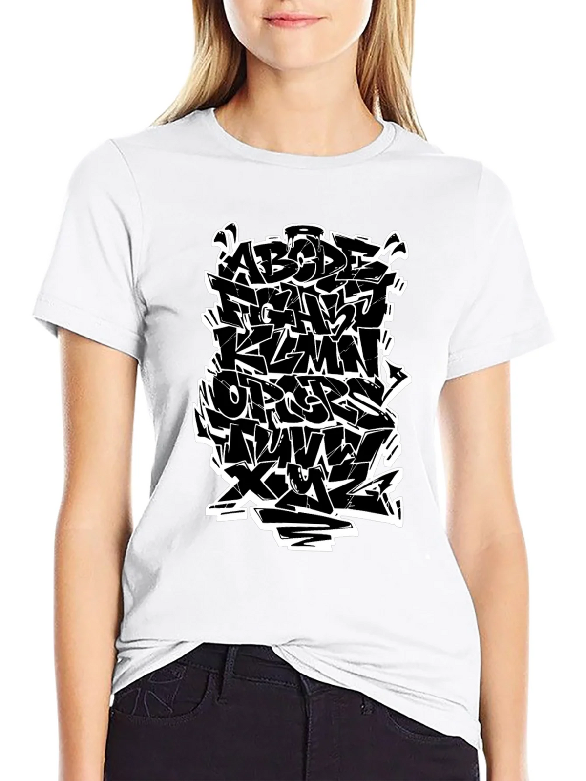 Graffiti Alphabet Black T-Shirt - Urban Style product image 4