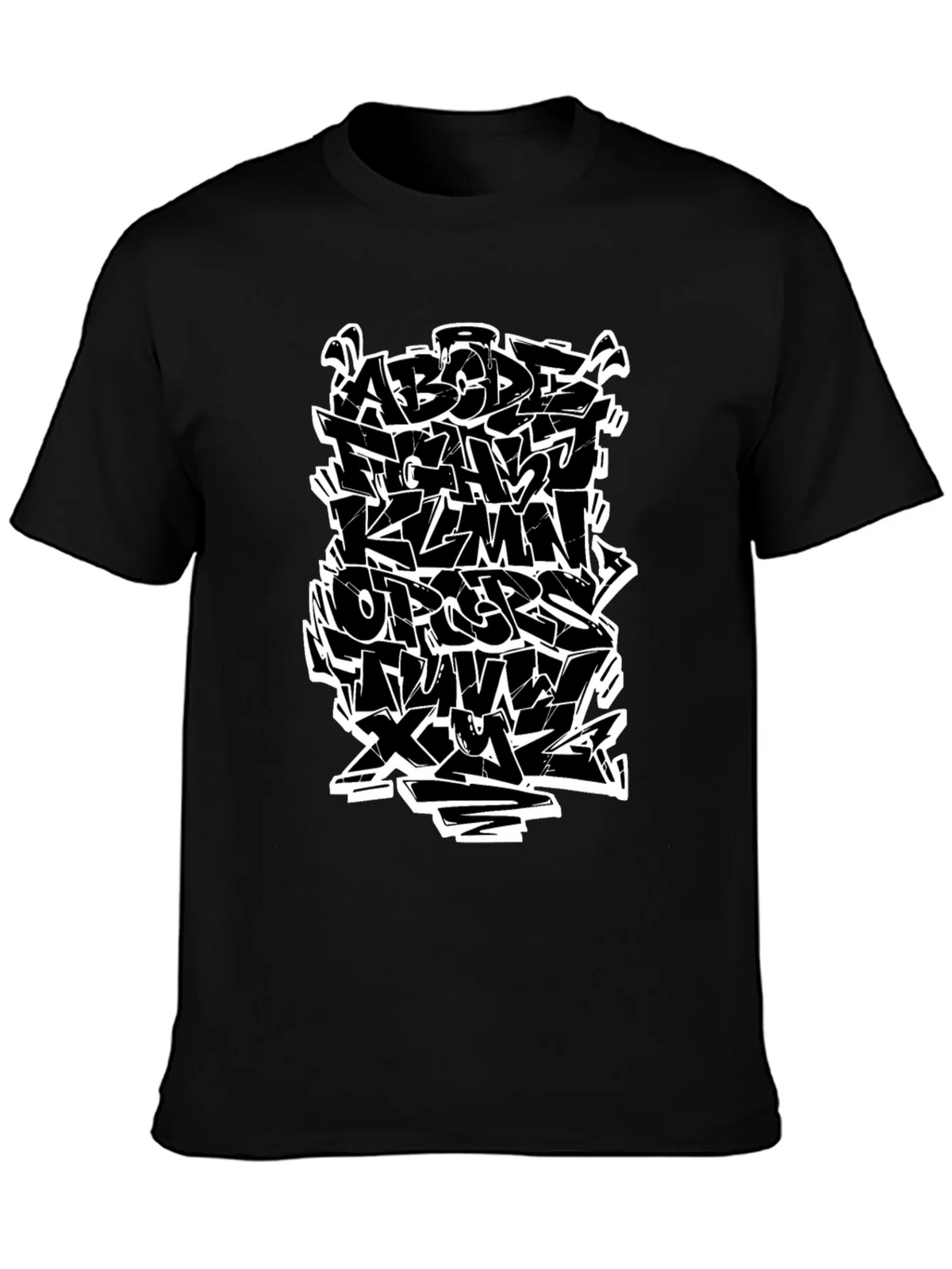 Graffiti Alphabet Black T-Shirt - Urban Style product image 1
