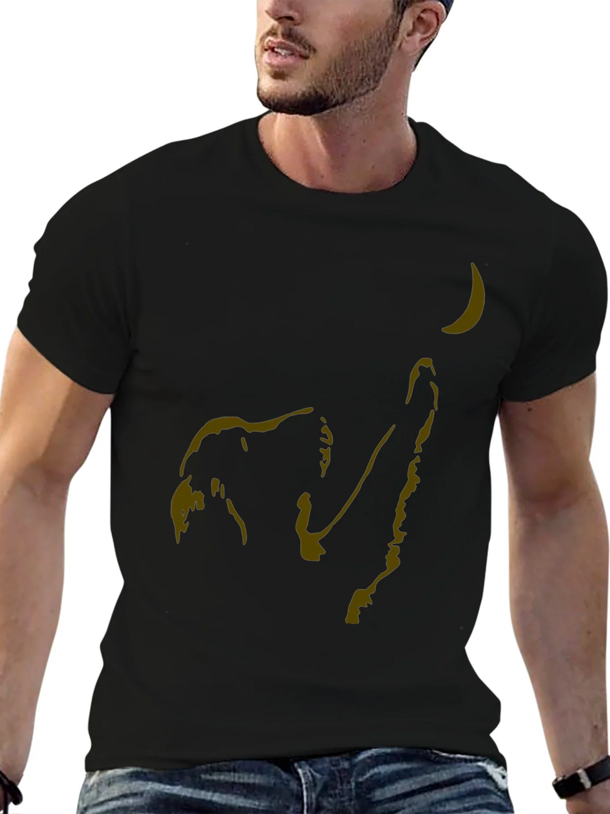 Elephant Reaching for Moon Graphic T-Shirt product image 6