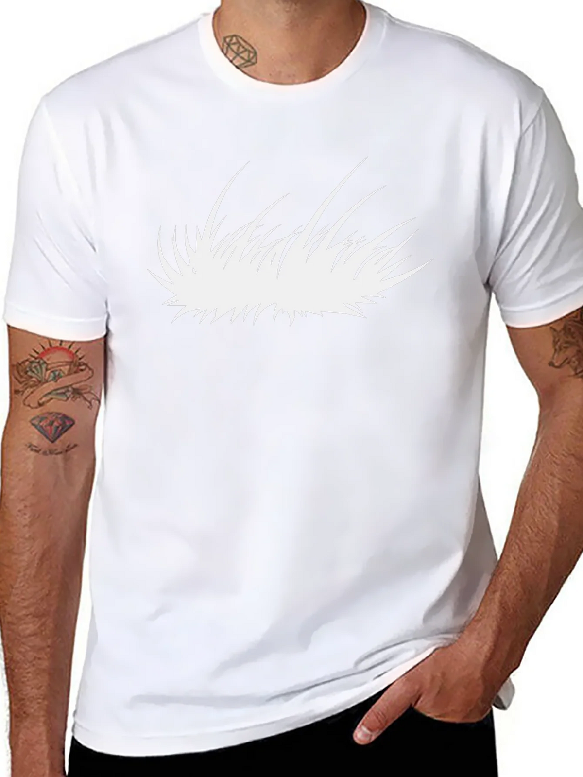 Graphic Tee - Abstract White Blade of Grass Design product image 7