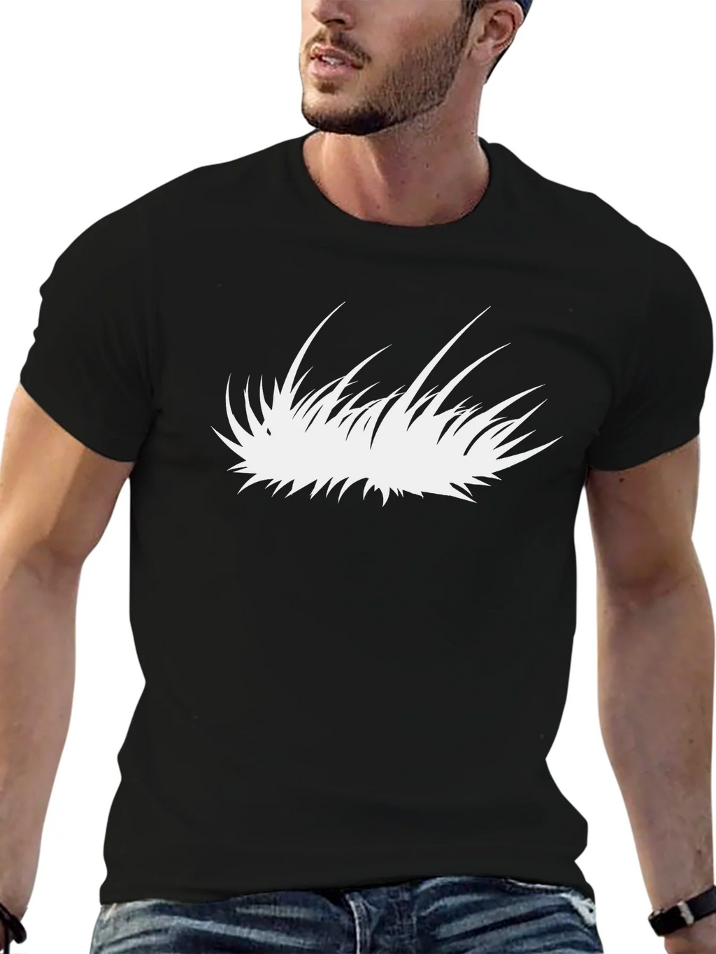 Graphic Tee - Abstract White Blade of Grass Design product image 6