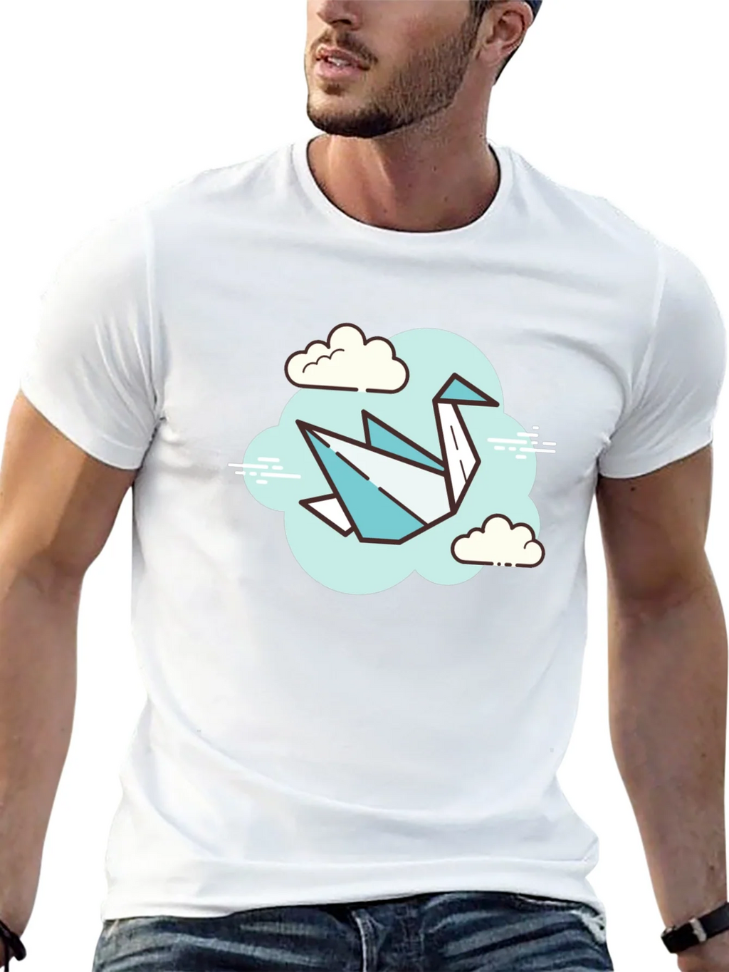 Origami Crane Cloud T-Shirt - Artistic Tee product image 12