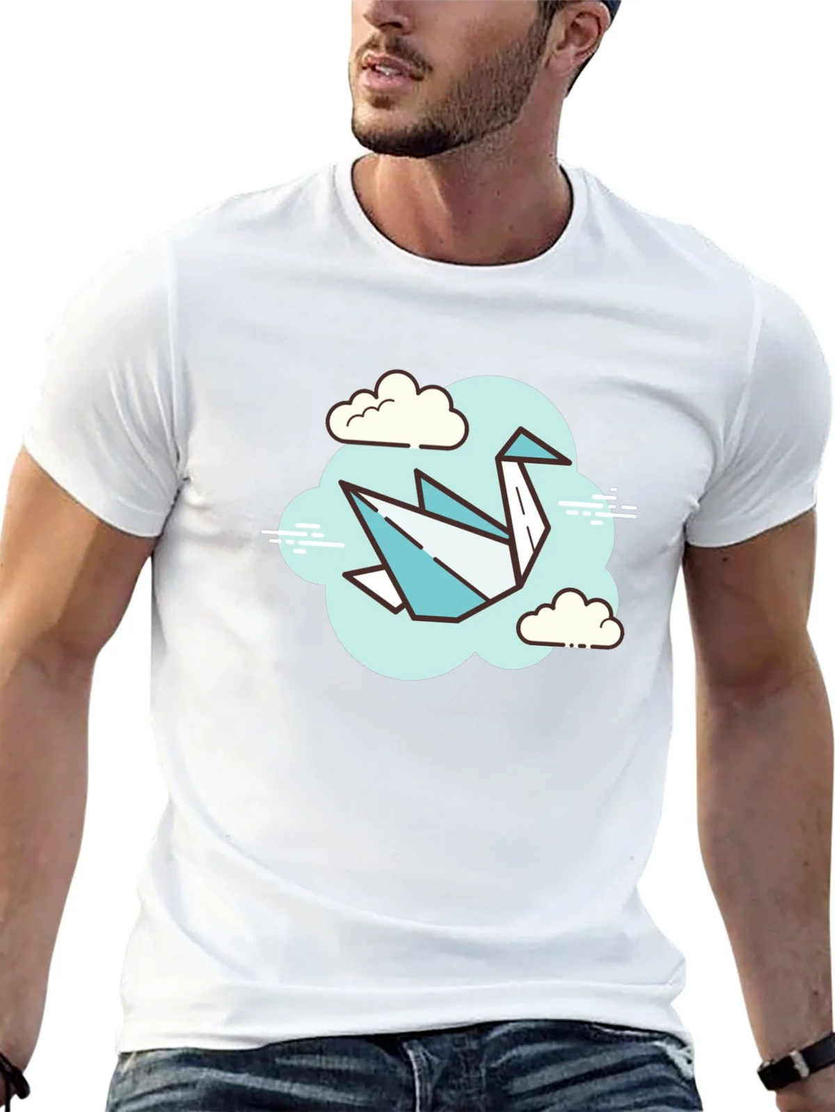 Origami Crane Cloud T-Shirt - Artistic Tee product image 12