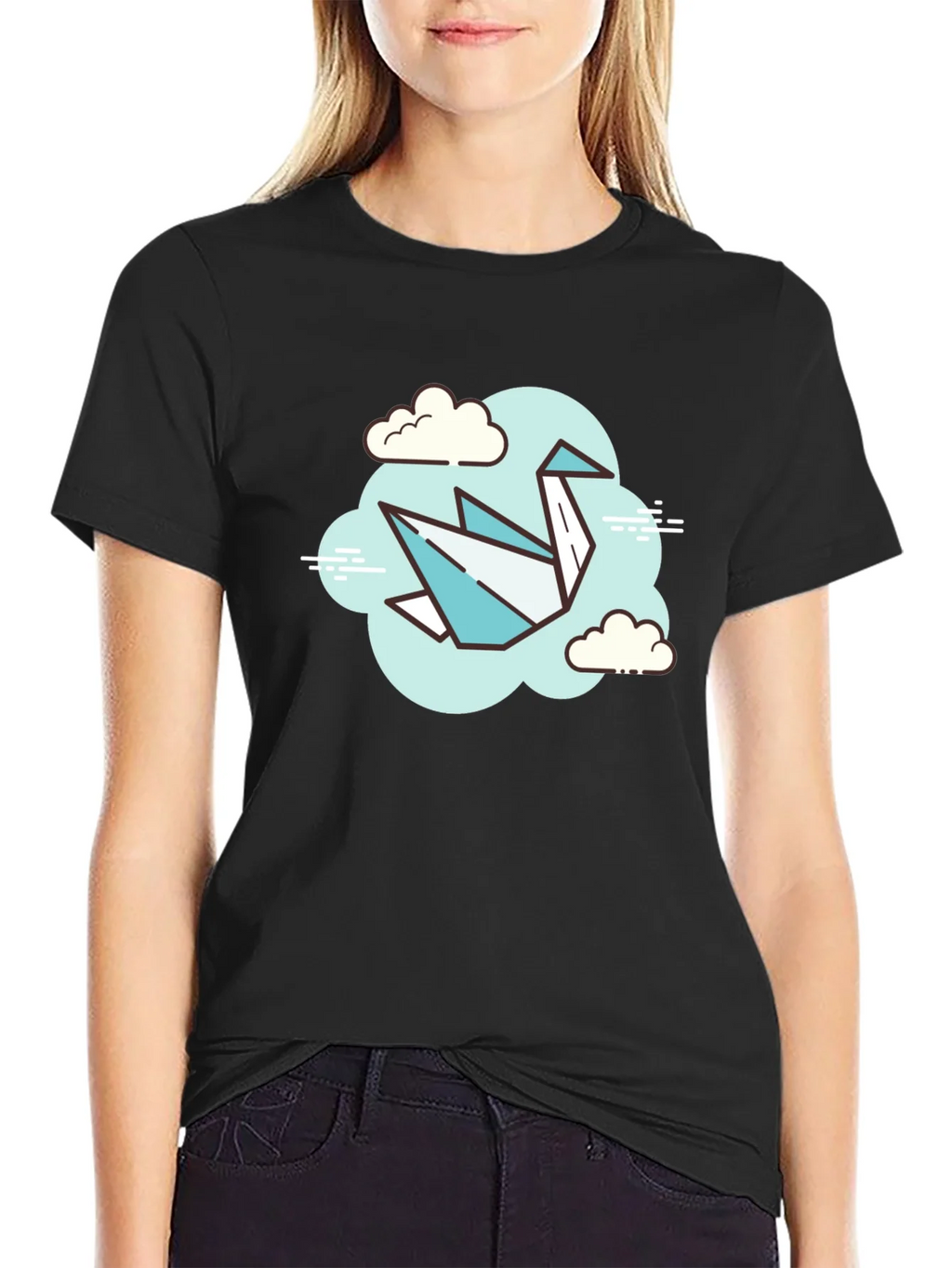 Origami Crane Cloud T-Shirt - Artistic Tee product image 2