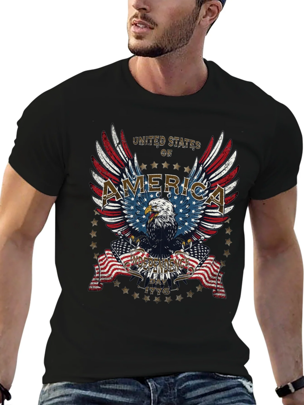 USA Eagle Independence Day T-Shirt product image 6