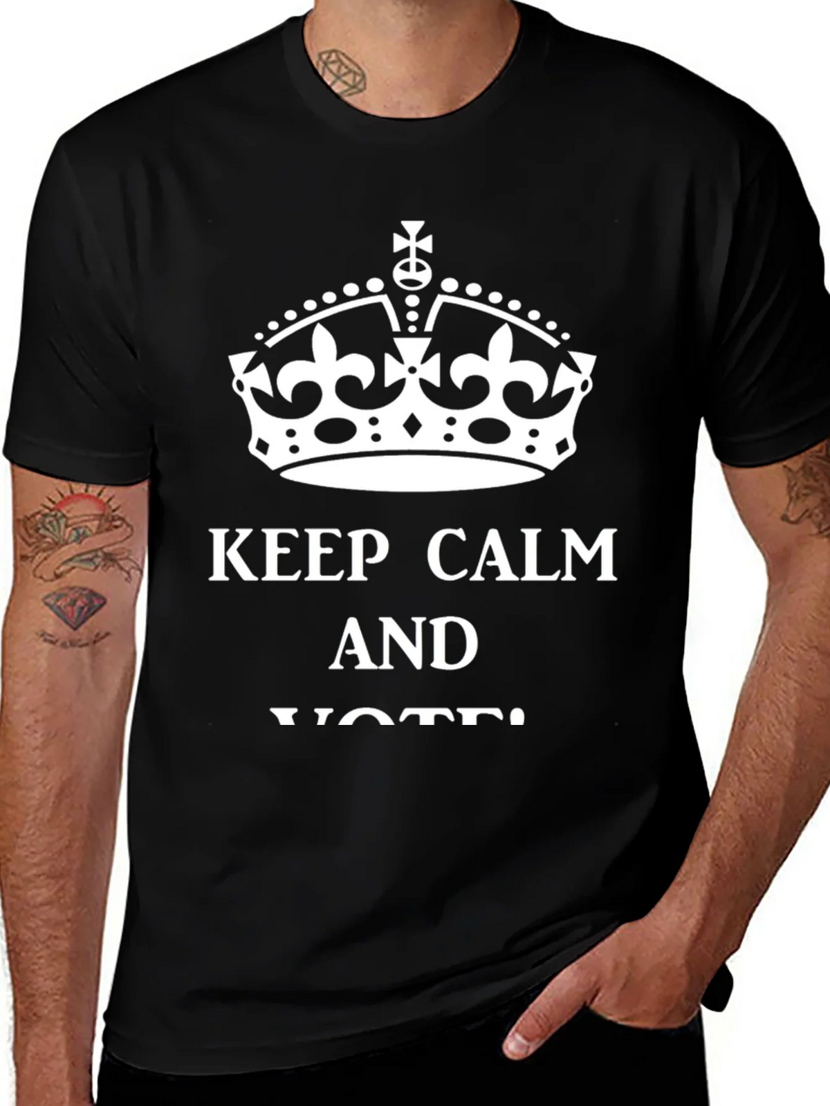 Keep Calm and Vote Graphic Tee - Black product image 1