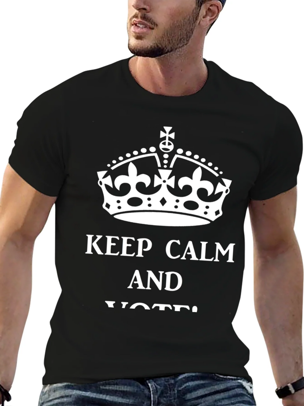 Keep Calm and Vote Graphic Tee - Black product image 6