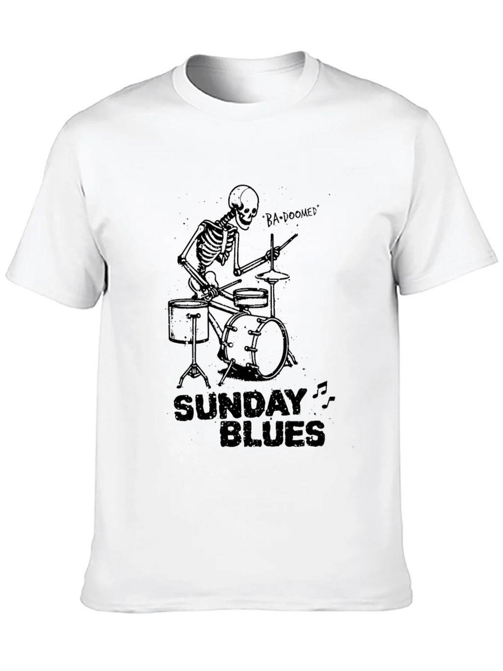 Sunday Blues Skeleton Drummer Black T-Shirt product image 8