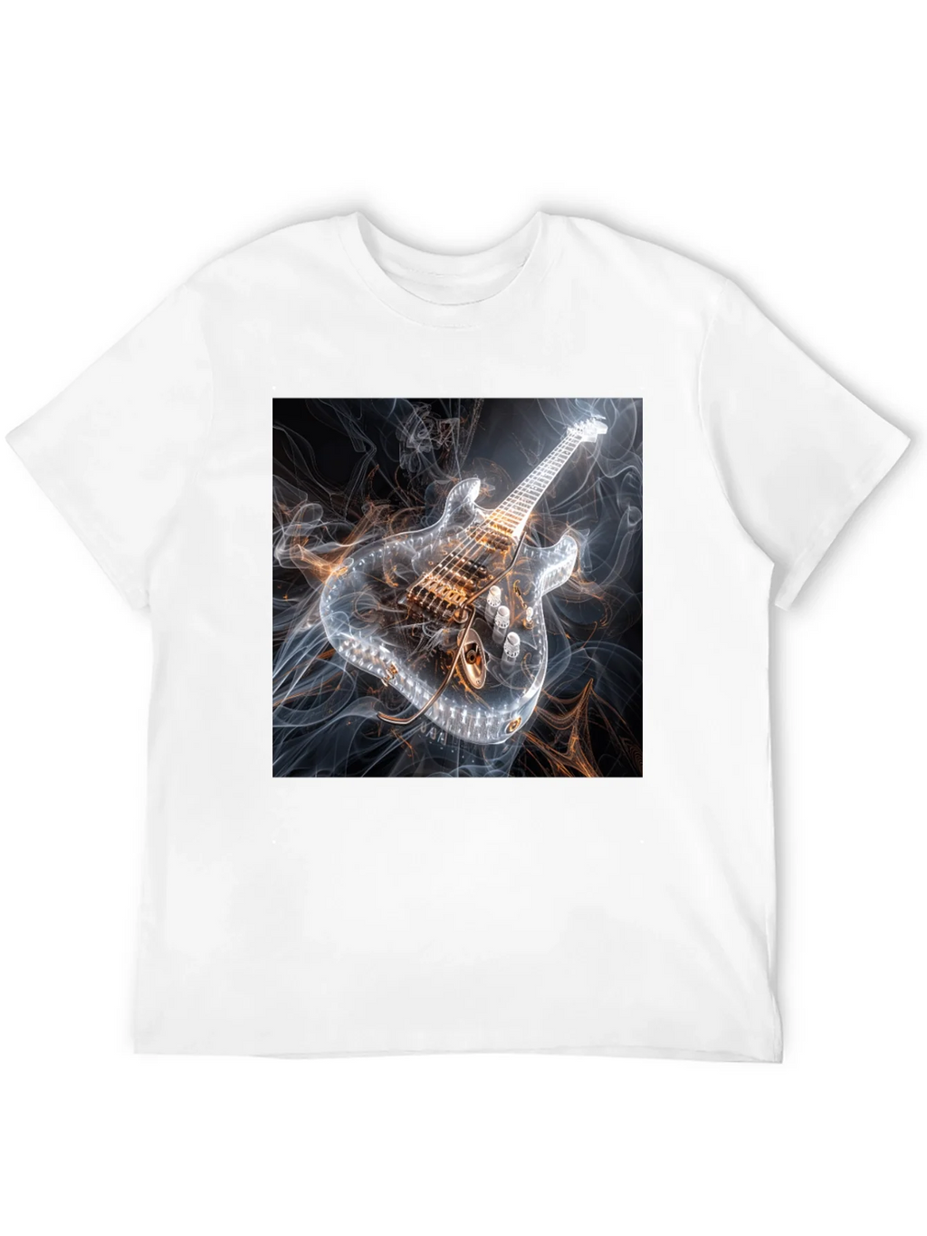 Electric Guitar Smoke Graphic Black T-Shirt product image 6