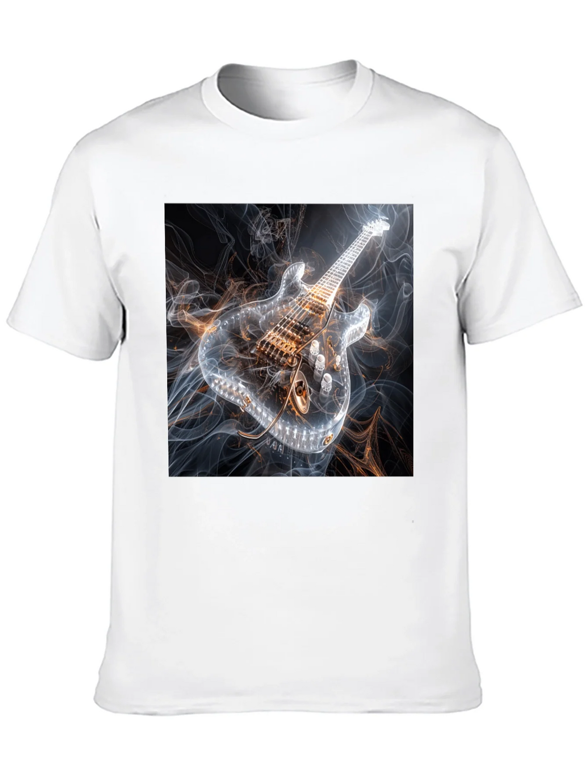 Electric Guitar Smoke Graphic Black T-Shirt product image 5