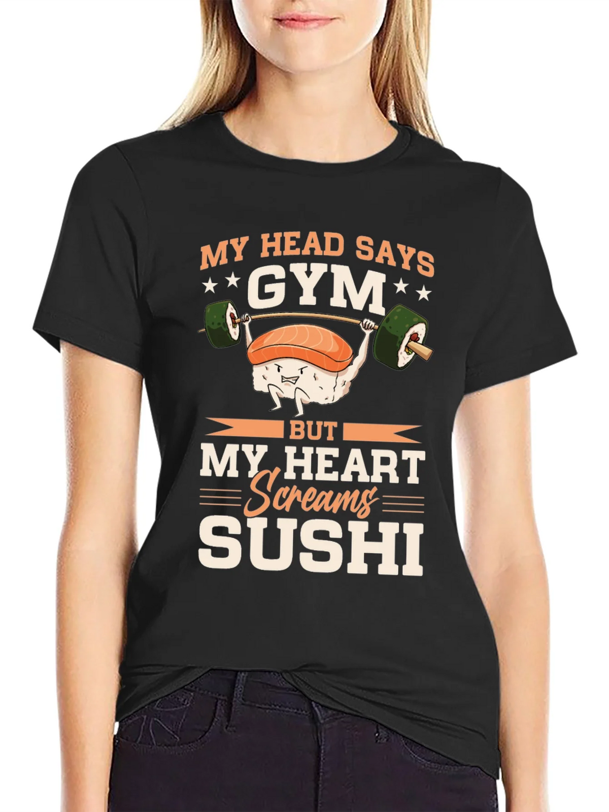 Gym & Sushi Graphic Tee - Workout Foodie Shirt product image 2