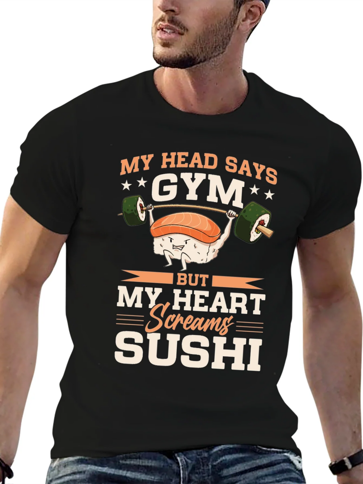 Gym & Sushi Graphic Tee - Workout Foodie Shirt product image 6