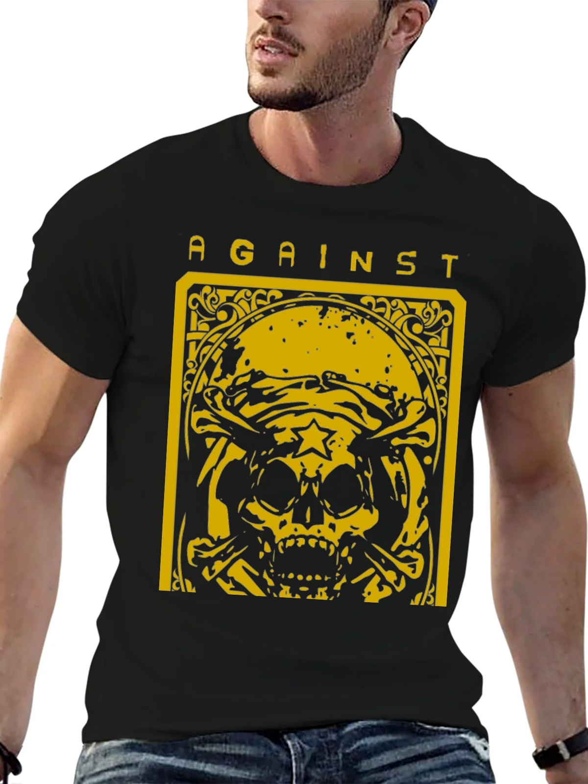 Against Skull Graphic T-Shirt - Black product image 6