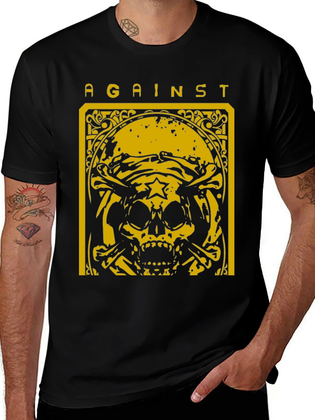 Against Skull Graphic T-Shirt - Black product image 1
