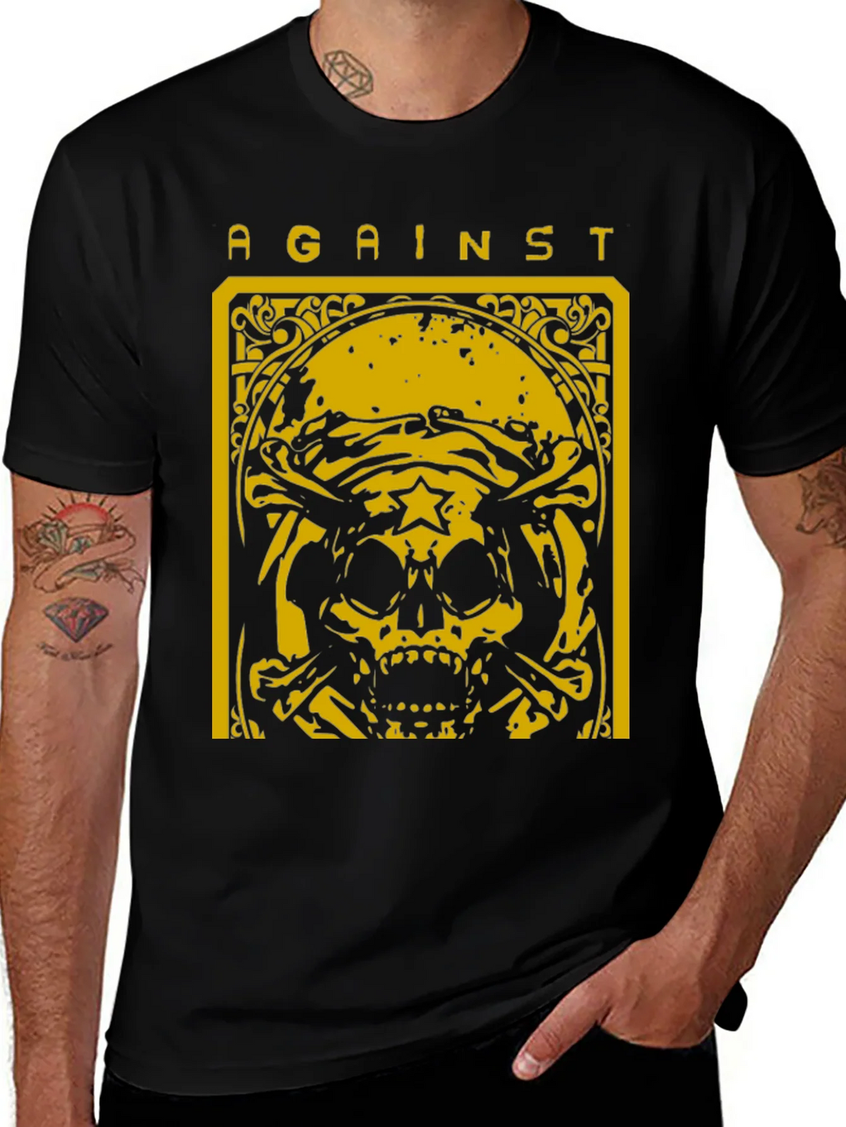Against Skull Graphic T-Shirt - Black product image 1
