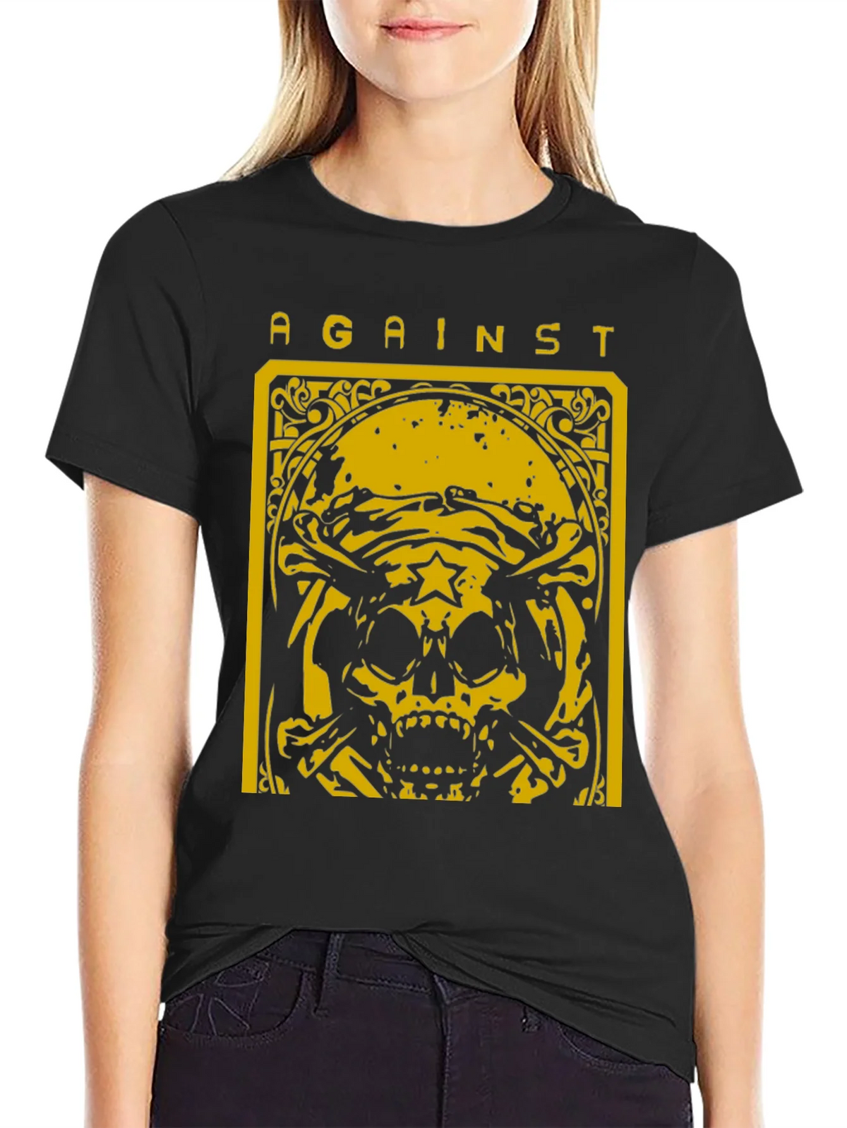 Against Skull Graphic T-Shirt - Black product image 2