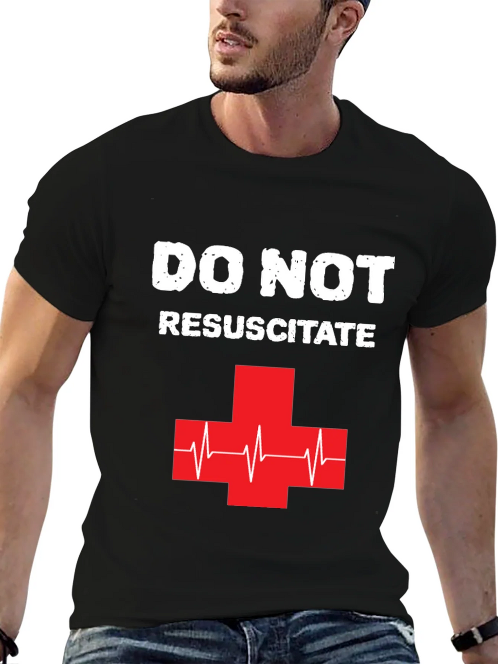 Do Not Resuscitate Graphic T-Shirt - Black Cotton Tee product image 6