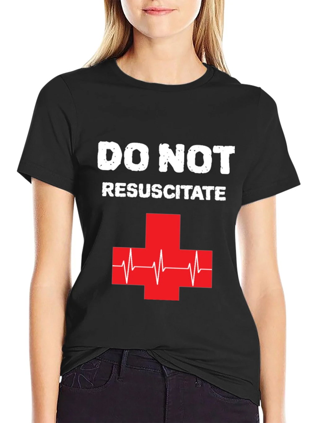 Do Not Resuscitate Graphic T-Shirt - Black Cotton Tee product image 2