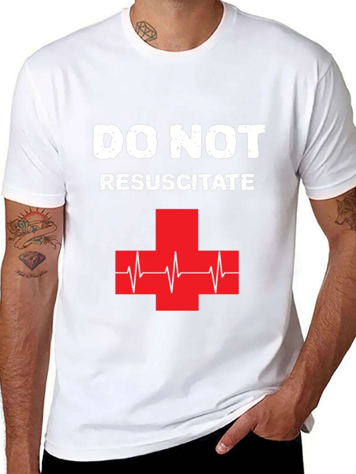 Do Not Resuscitate Graphic T-Shirt - Black Cotton Tee product image 7