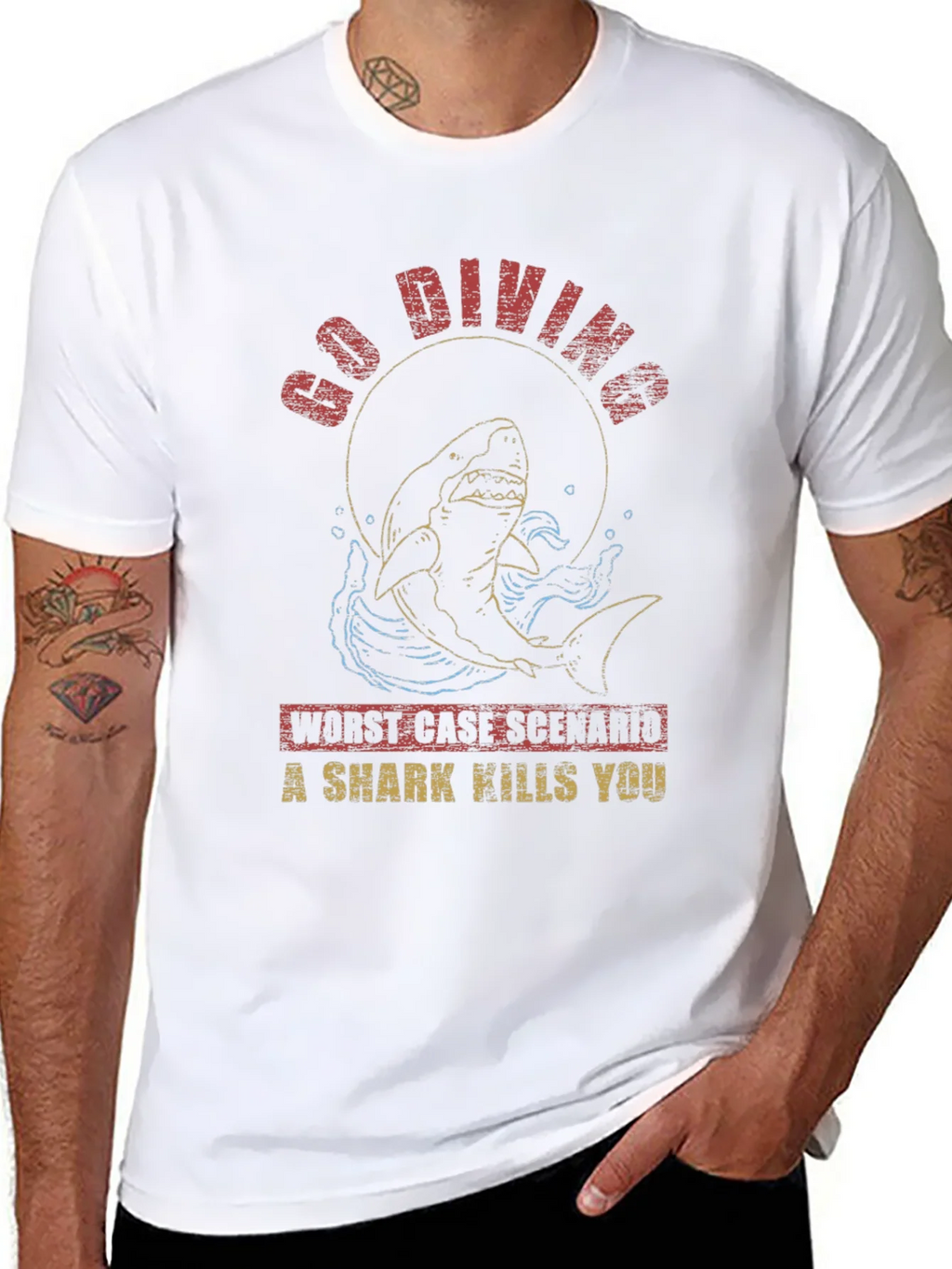 Go Diving Shark T-Shirt - Worst Case Scenario product image 7