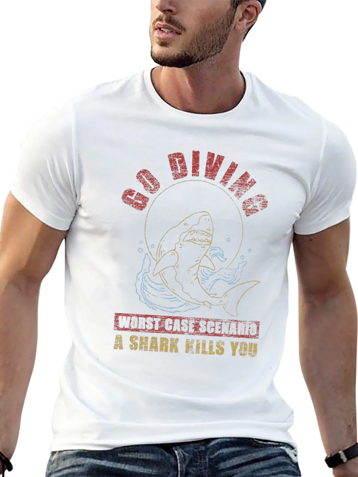 Go Diving Shark T-Shirt - Worst Case Scenario product image 12