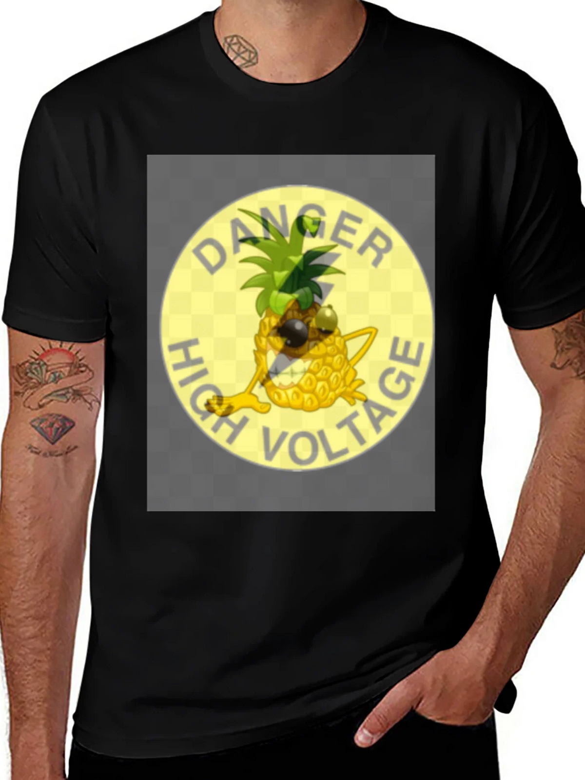 Danger High Voltage Pineapple Graphic T-Shirt product image 1