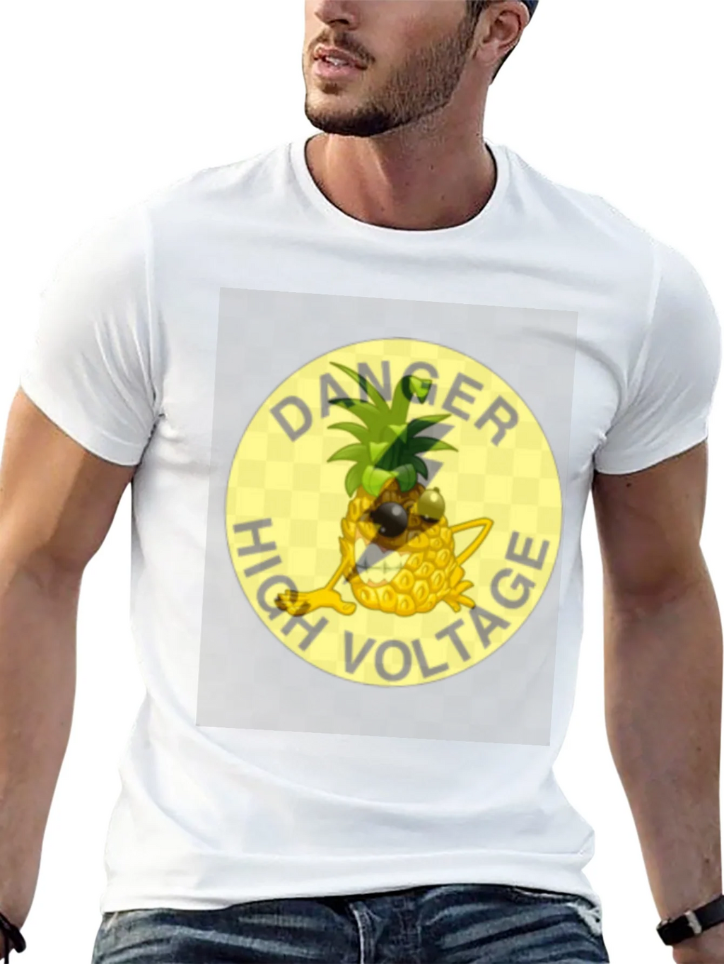 Danger High Voltage Pineapple Graphic T-Shirt product image 12
