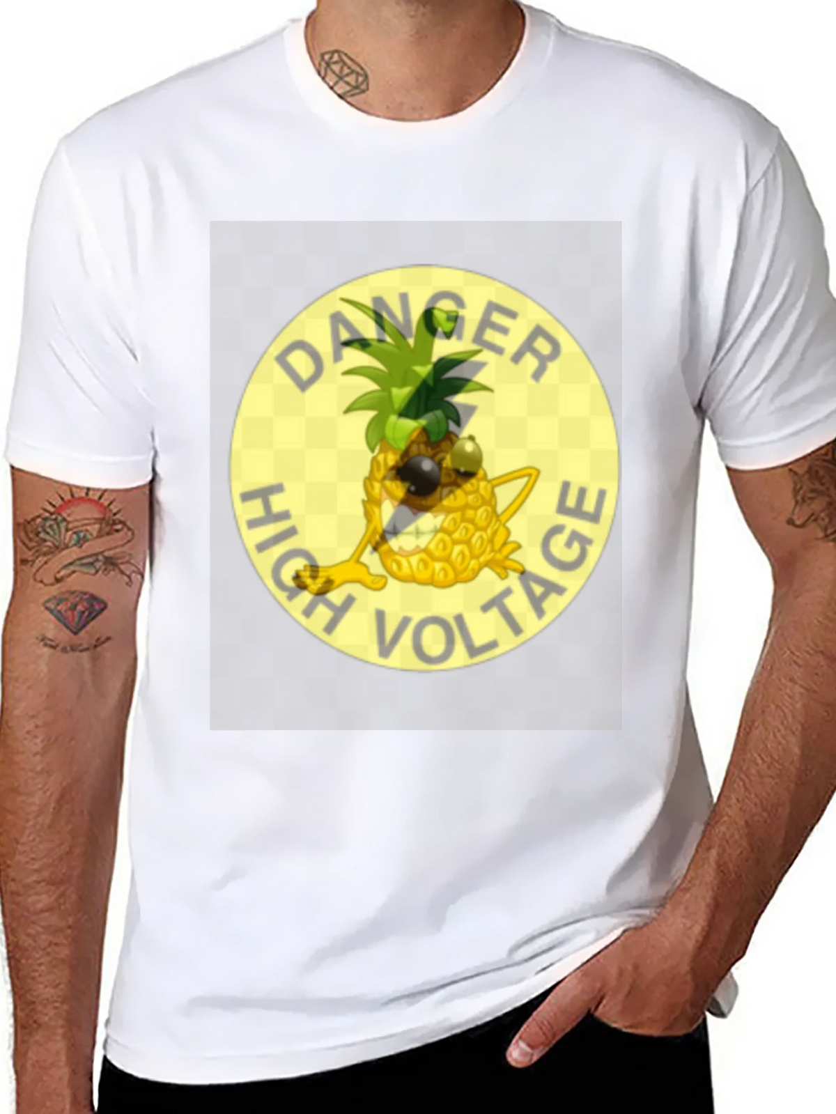 Danger High Voltage Pineapple Graphic T-Shirt product image 7