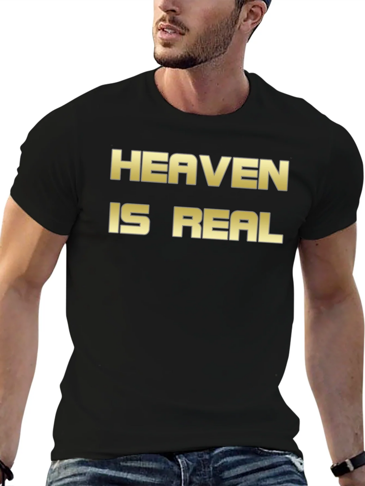 Heaven Is Real Graphic T-Shirt Black product image 6