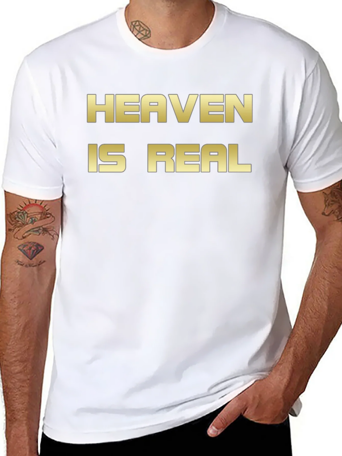 Heaven Is Real Graphic T-Shirt Black product image 7