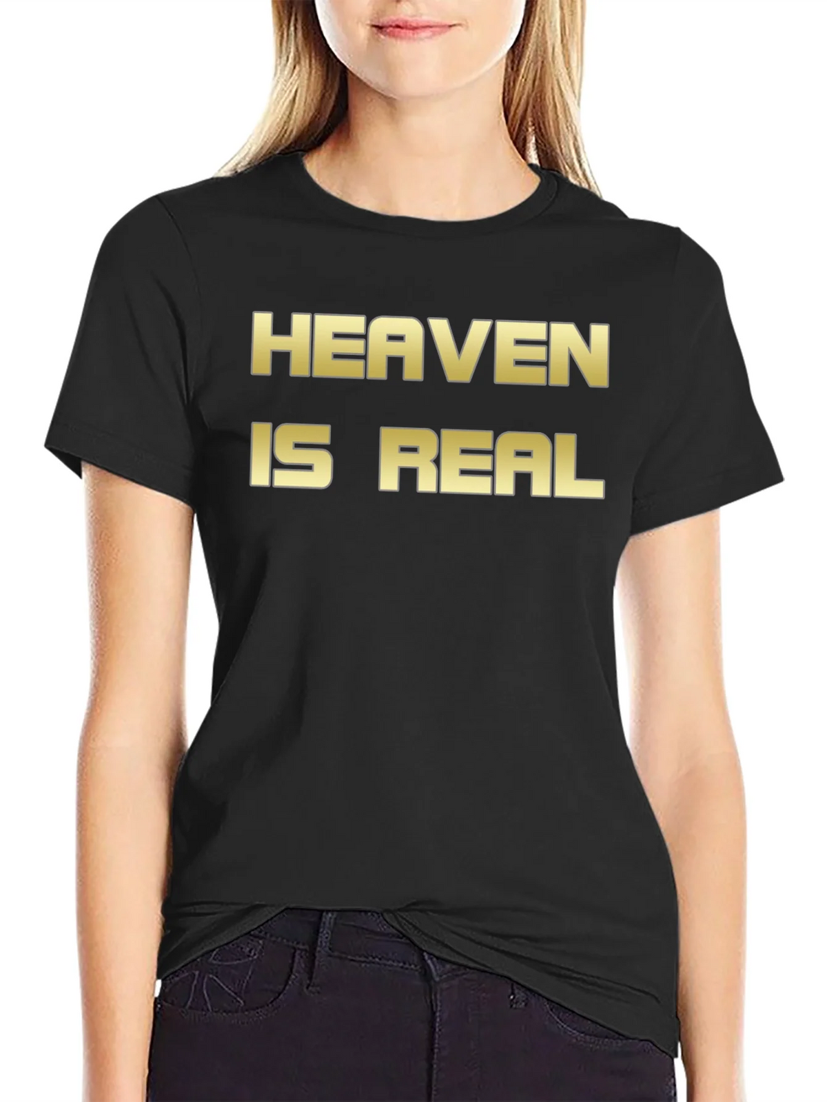 Heaven Is Real Graphic T-Shirt Black product image 2