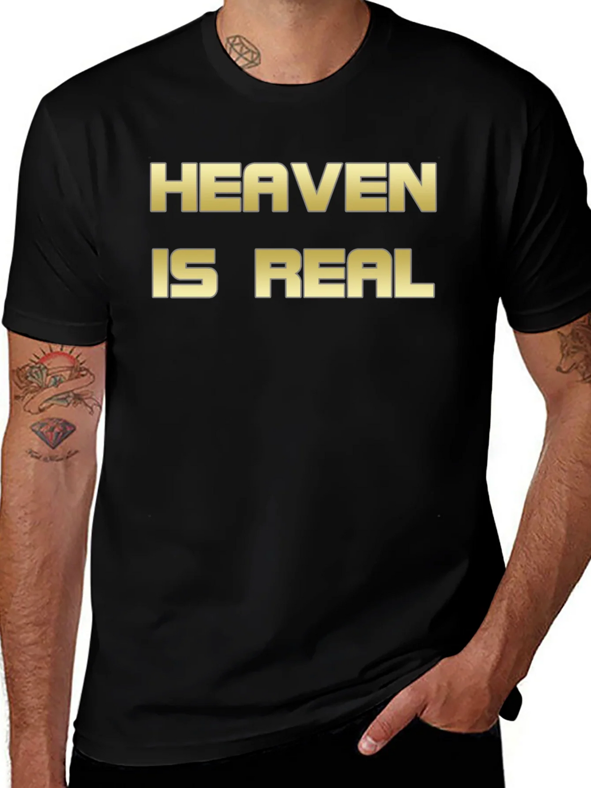Heaven Is Real Graphic T-Shirt Black product image 1
