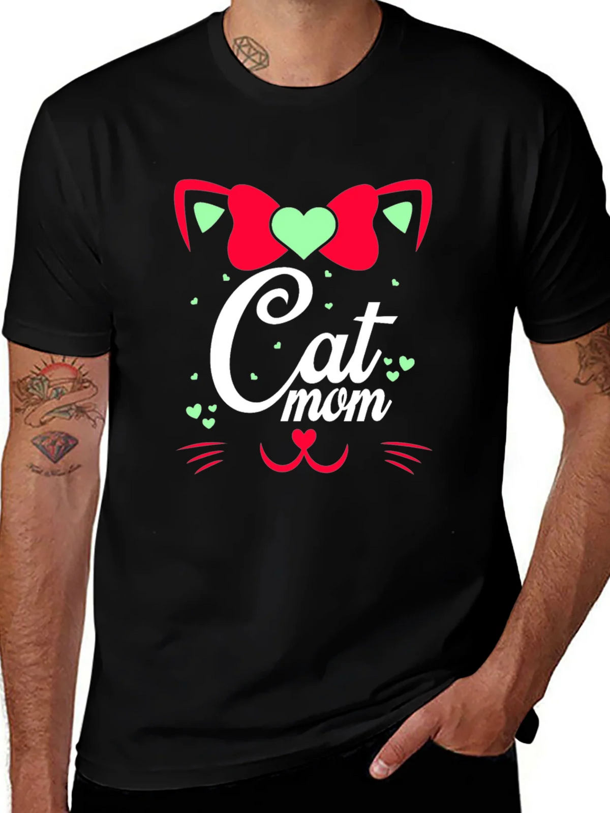 Cat Mom Graphic Tee - Black Cute Animal Lover Shirt product image 1