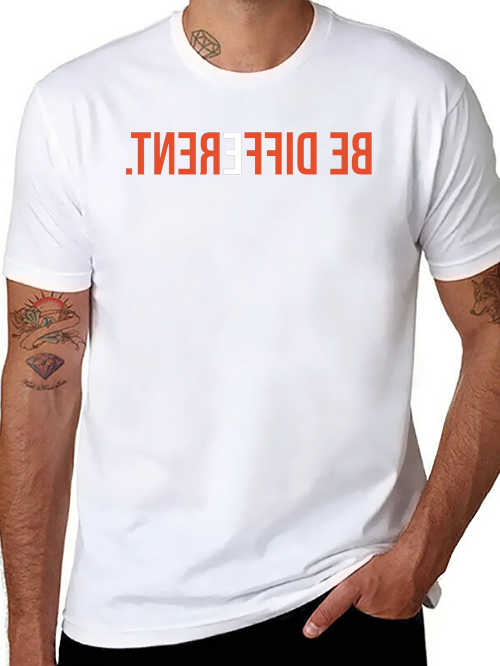 Be Different Graphic Tee - Black Cotton Casual Shirt product image 7