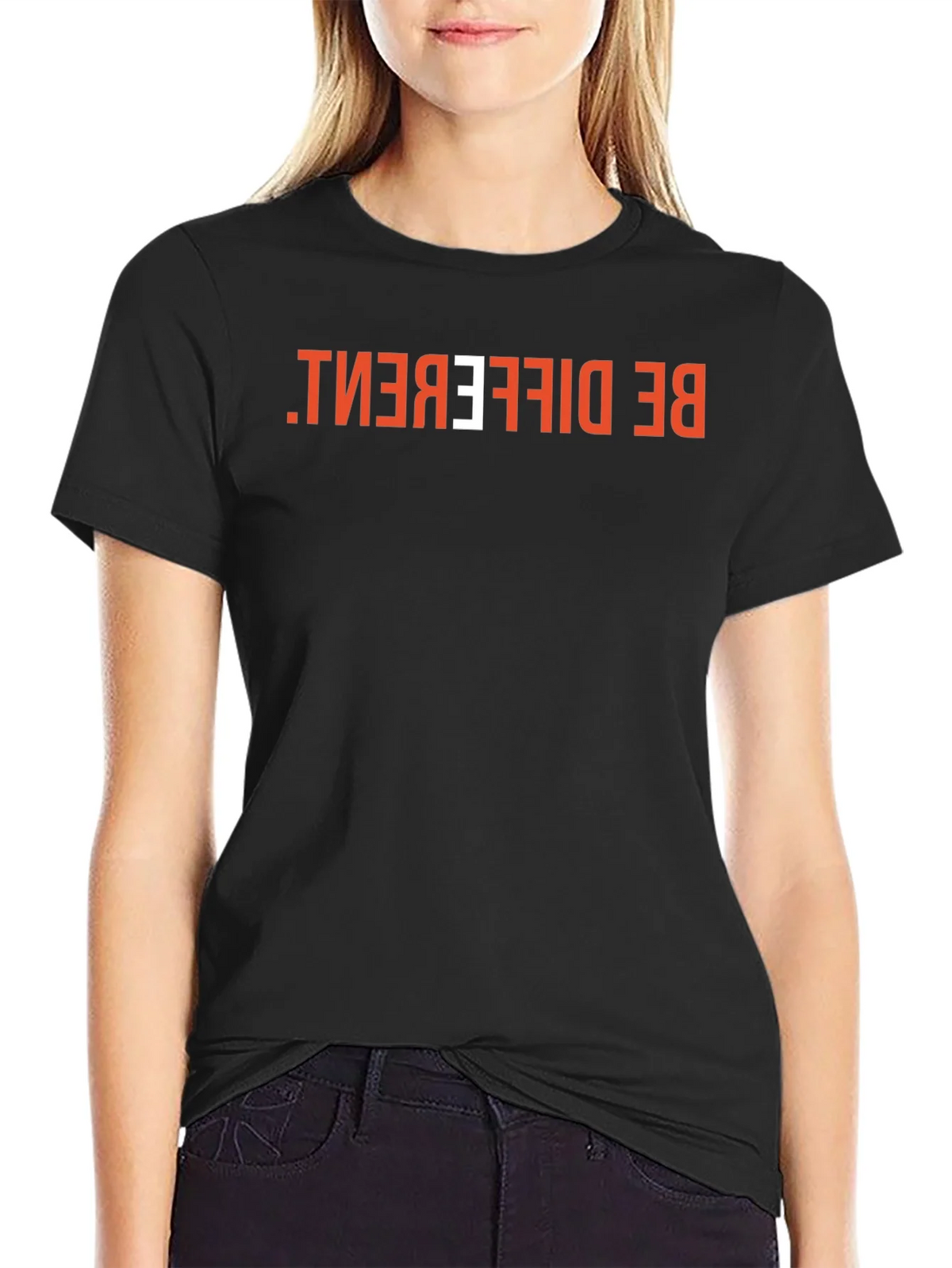 Be Different Graphic Tee - Black Cotton Casual Shirt product image 2