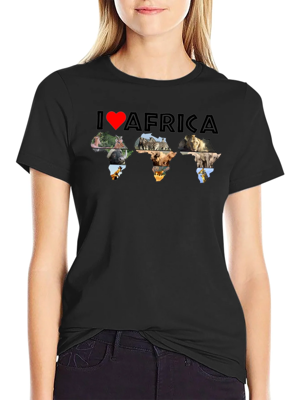 I Love Africa Animal Print T-Shirt product image 2