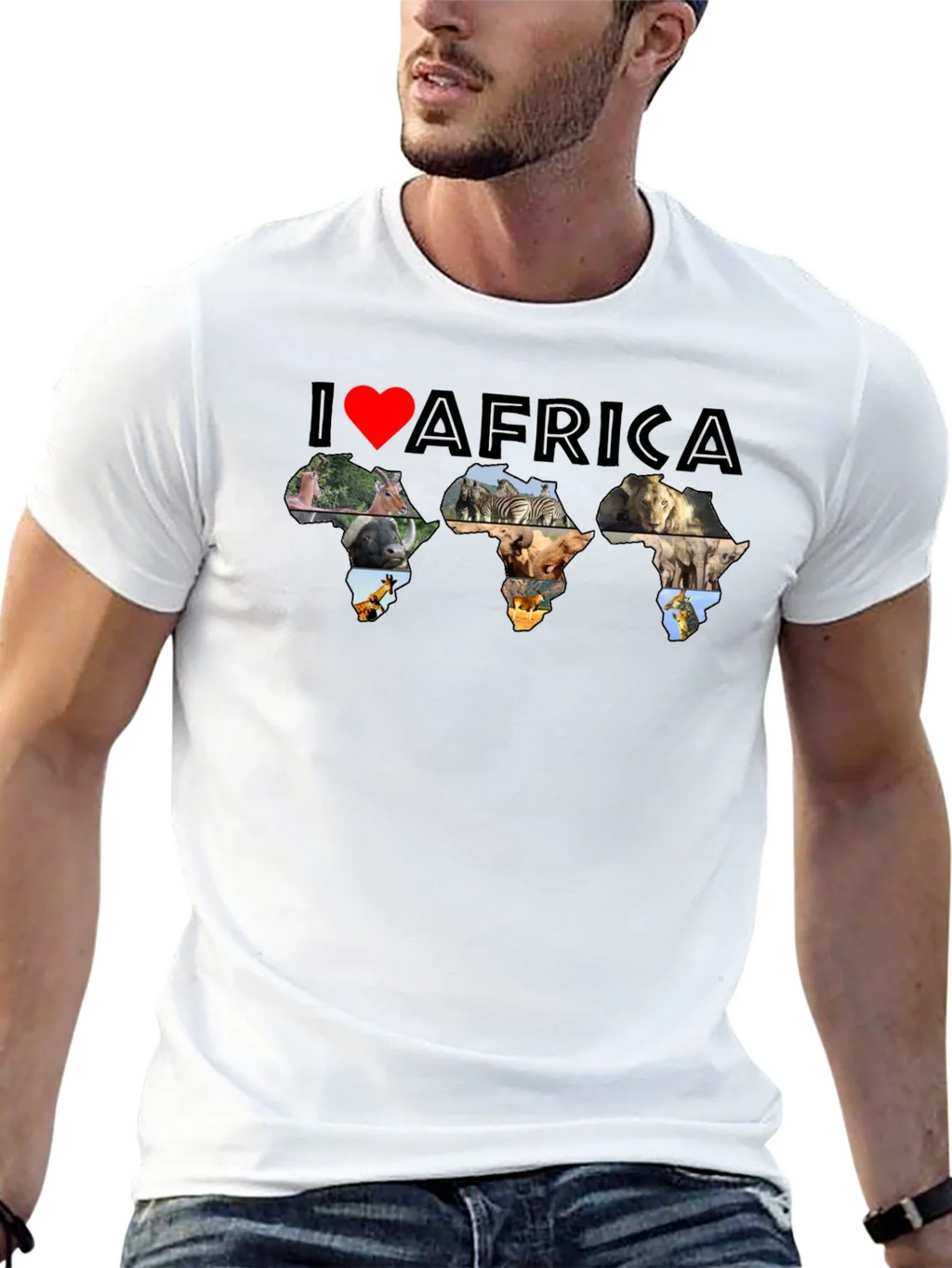 I Love Africa Animal Print T-Shirt product image 12