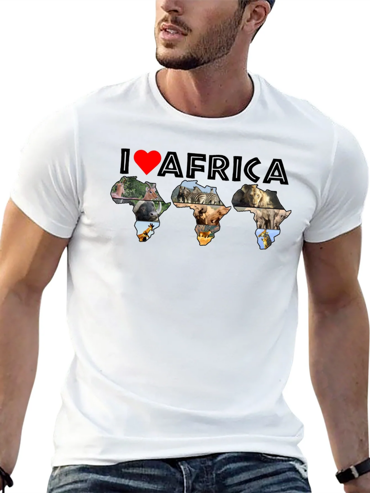 I Love Africa Animal Print T-Shirt product image 12