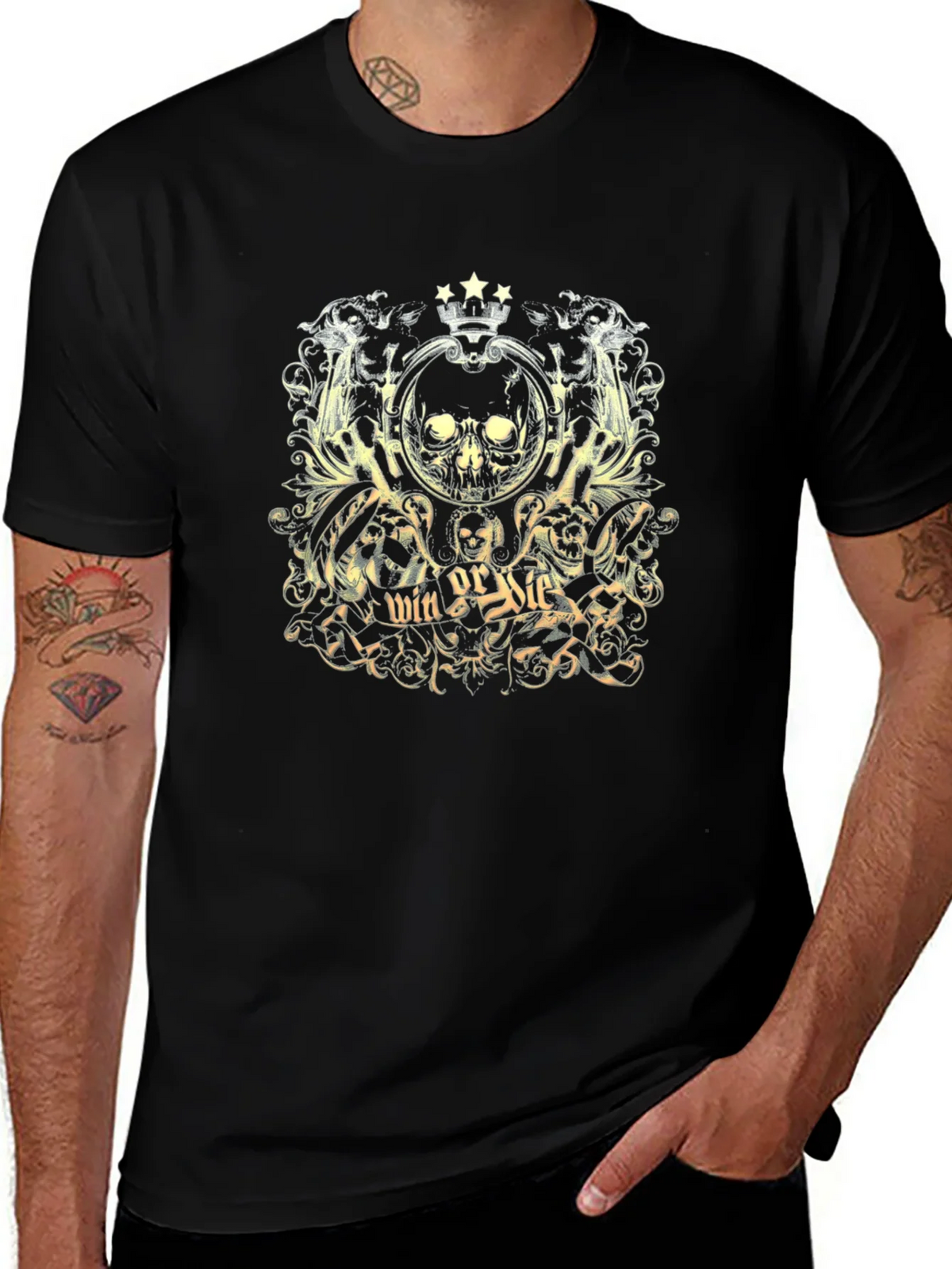 Win or Die Skull Graphic T-Shirt product image 1